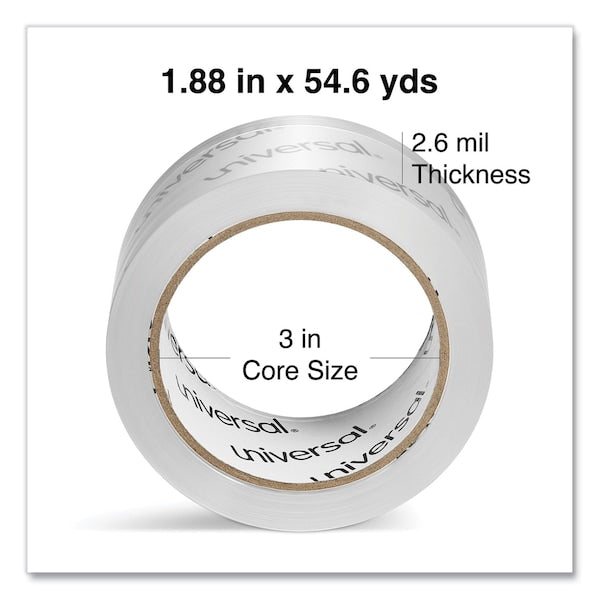 Moving and Storage Packing Tape, 3 in. Core, 1.88 in. x 54.6 yd, Clear, 6PK