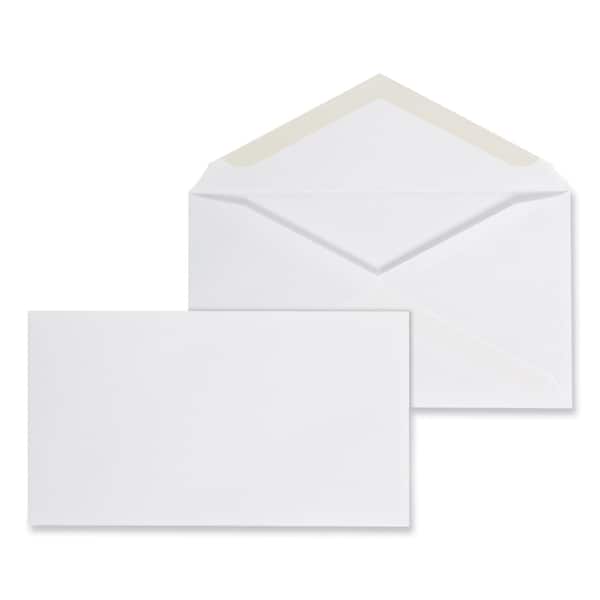 Business Envelope, #6 3/4, Square Flap, Gummed Closure, 3.06 x 6.6, White, PK125, 125PK