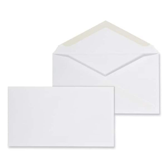 Business Envelope, #6 3/4, Square Flap, Gummed Closure, 3.06 x 6.6, White, PK125, 125PK