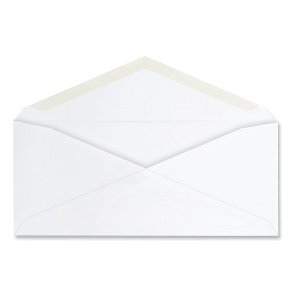 Business Envelope, #10, Commercial Flap, Gummed Closure, 4.25 x 9.63, White, PK125, 125PK