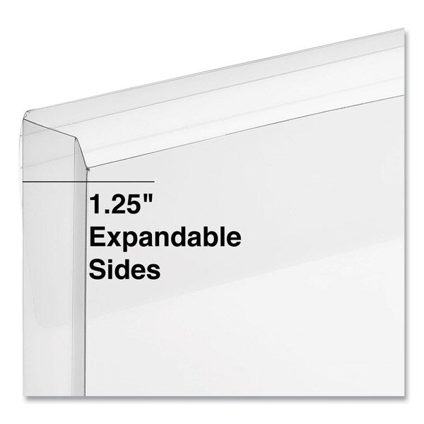 Top Opening Poly Envelopes, 1.25 in. Expansion, Letter Size, Clear, 10PK
