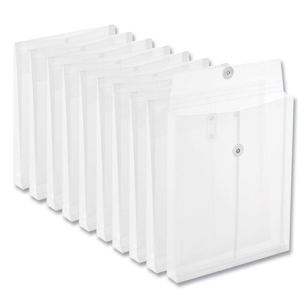 Top Opening Poly Envelopes, 1.25 in. Expansion, Letter Size, Clear, 10PK