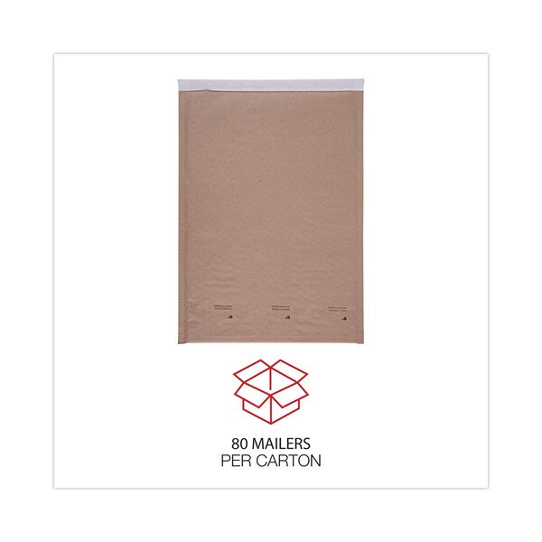 Natural Self-Seal Cushioned Mailer, #5, 10.5 x 16, Kraft, PK80