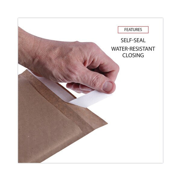 Natural Self-Seal Cushioned Mailer, #5, 10.5 x 16, Kraft, PK80