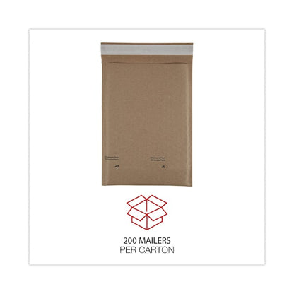 Cushioned Mailer, #0, Bubble Lining, Self-Adhesive, 6x10, Kraft, PK200