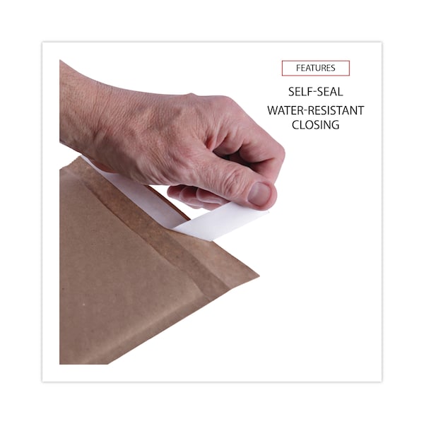 Cushioned Mailer, #0, Bubble Lining, Self-Adhesive, 6x10, Kraft, PK200