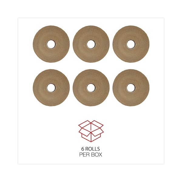 Glass-Fiber Reinforced Gummed Kraft Tape, 3" Core, 3" x 375 ft., PK8