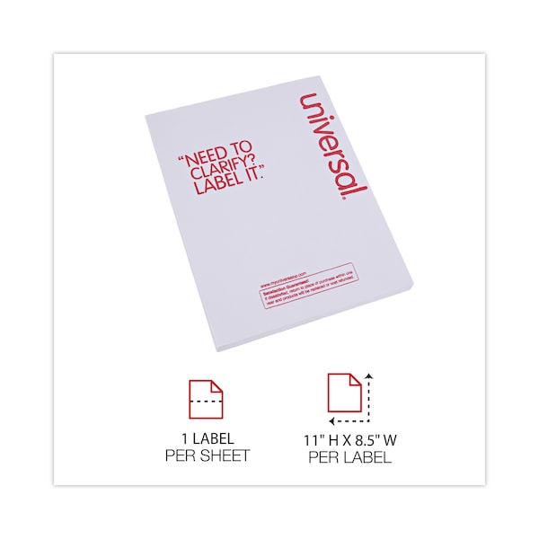 8.5" x 11" Copier Labels, Pk100