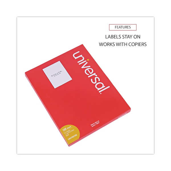 8.5" x 11" Copier Labels, Pk100