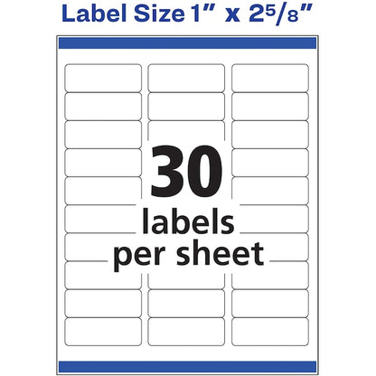 Glossy Clear Easy Peel Mailing Labels, Inkjet/Laser, 1x2.63, PK300