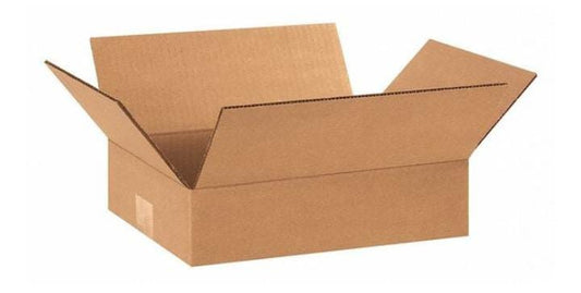 Flat Corrugated Boxes, 12" x 8" x 3", Kraft, 25/Bundle