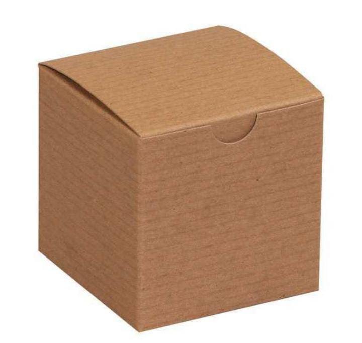 Gift Boxes, 3" x 3" x 3", Kraft, 100/Case