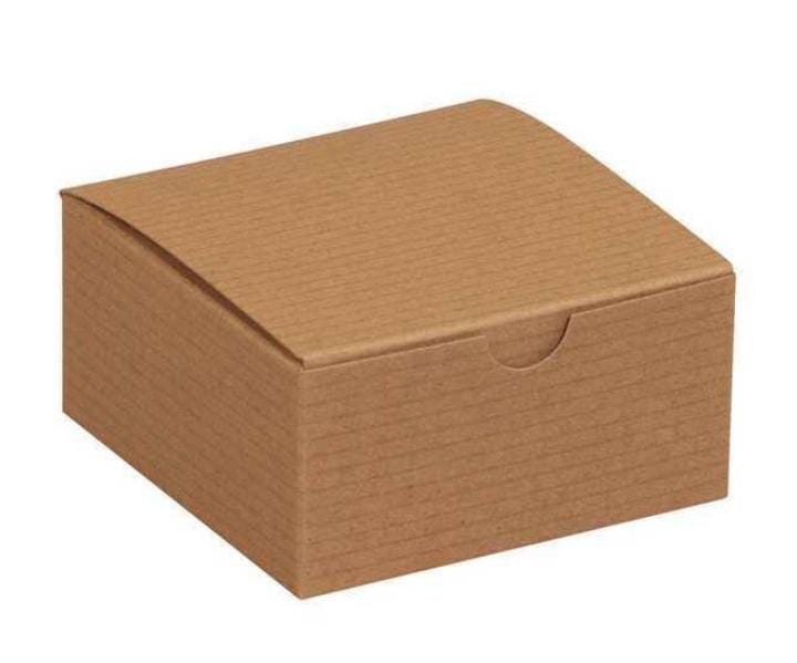 Gift Boxes, 4" x 4" x 2", Kraft, 100/Case