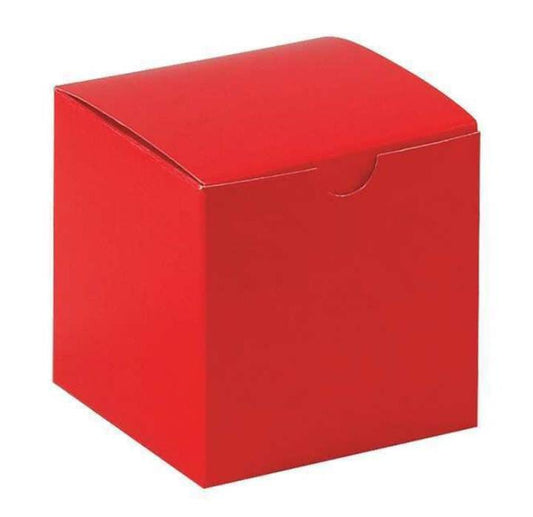 Gift Boxes, 4" x 4" x 4", Holiday Red, 100/Case