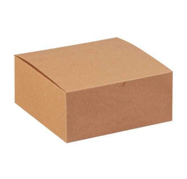 Gift Boxes, 8" x 8" x 3 1/2", Kraft, 100/Case