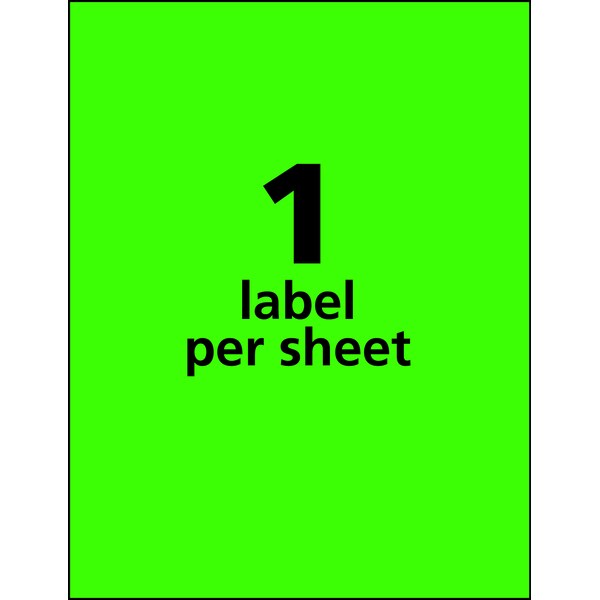 Neon Shipping Labels, Laser, 8-1/2", PK100