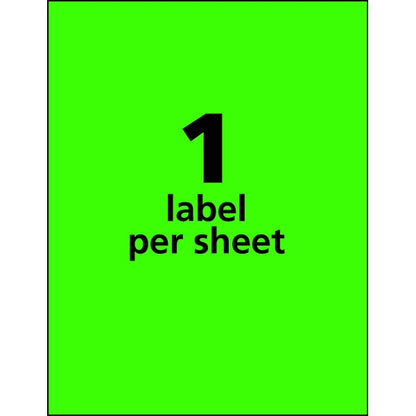 Neon Shipping Labels, Laser, 8-1/2", PK100