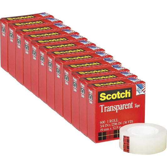 Tape, Roll, Transp, 3/4X1296", PK12