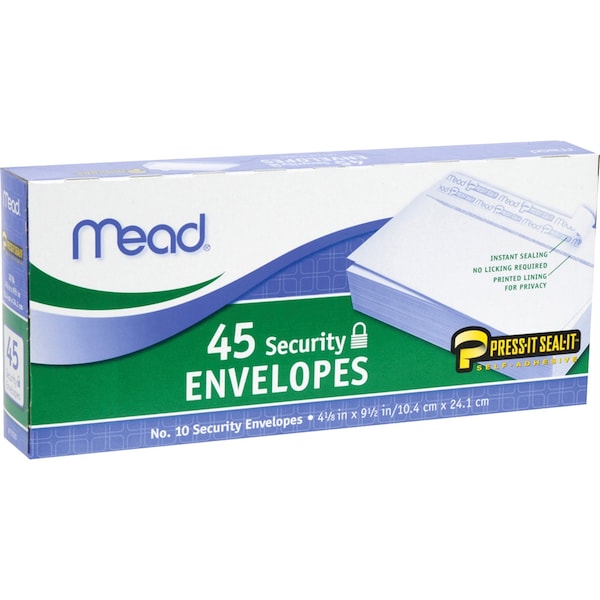 Envelopes, Scrty, Pressit, No. 10, PK45