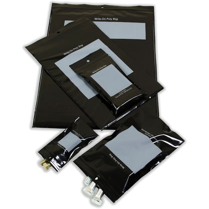 Recloseable Poly Bags, 4" x 6", Black, 1000 PK