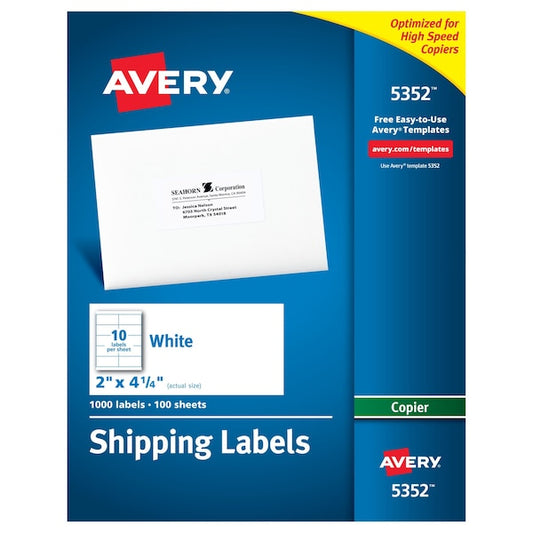 Shipping Labels for Copiers, Per, PK1000