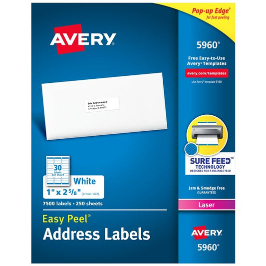 Easy Peel Address Labels, Sure F, PK7500