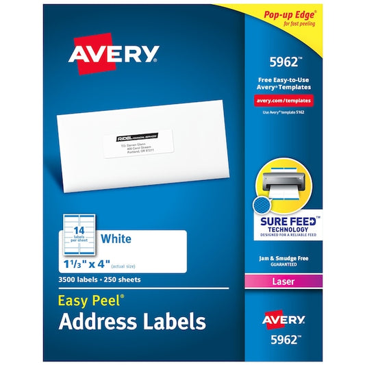Easy Peel Address Labels, Sure F, PK3500