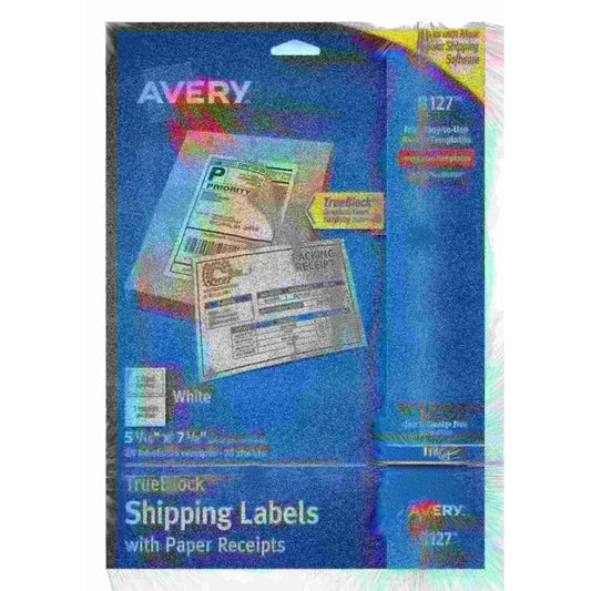 Shipping Labels w/Paper Receipts a, PK25