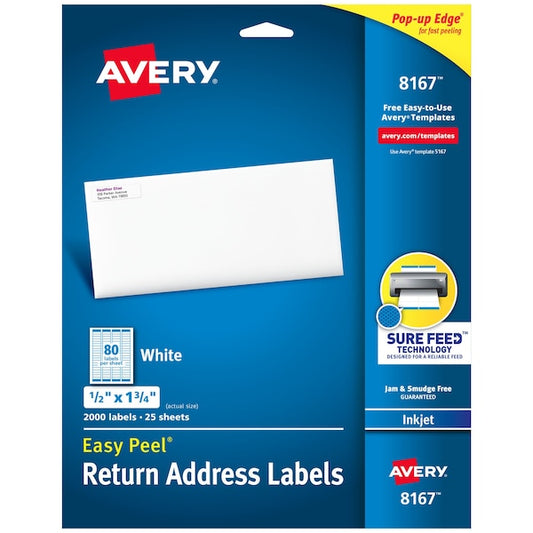 Easy Peel Return Address Labels, PK2000