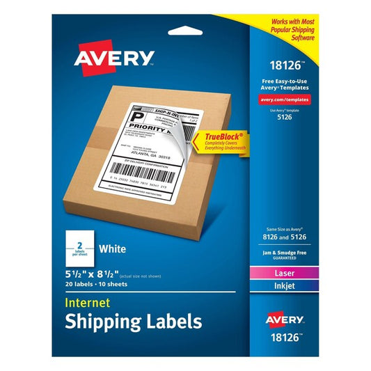 Internet Shipping Labels, TrueBloc, PK20