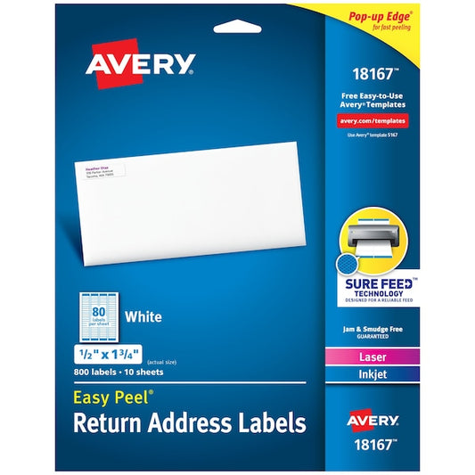 Easy Peel Return Address Labels, PK800