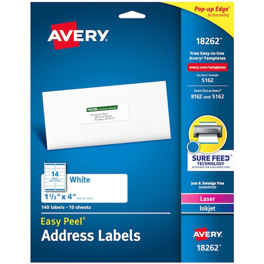 Easy Peel Address Labels, Sure Fe, PK140