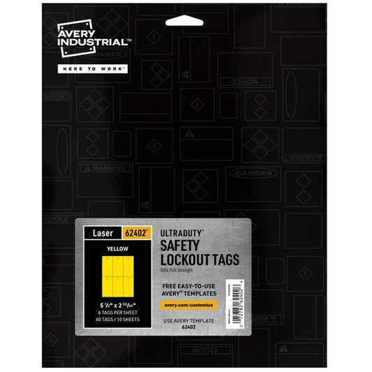 UltraDuty Printable Lock Out Tag O, PK60