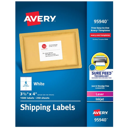 Shipping Labels, Sure Feed Techn, PK1500