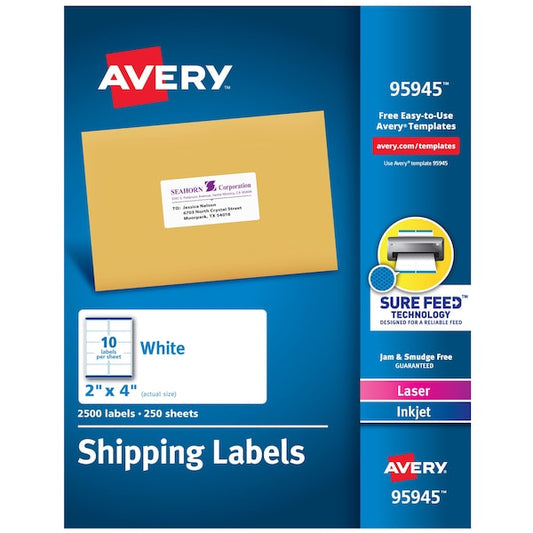 Shipping Labels, Sure Feed Techn, PK2500