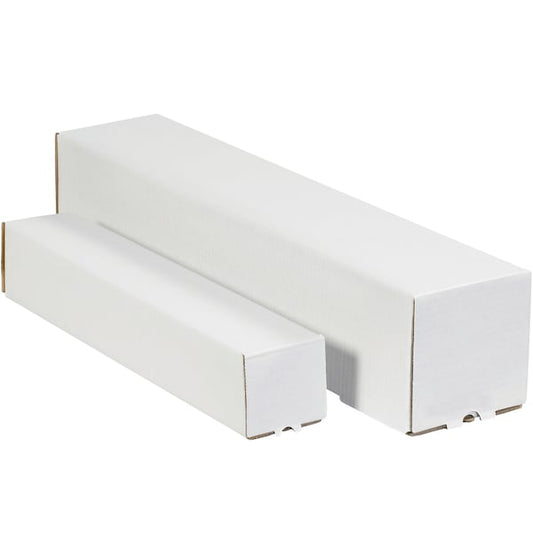Square Mailing Tubes, 3" x 3"x 43", White, 25/Bundle