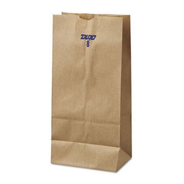 Grocery Bag Flat Bottom 8# Brown, Pk500