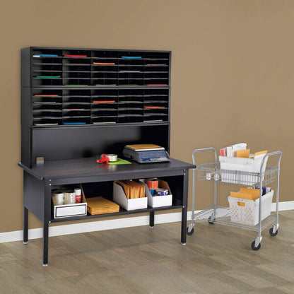 E Z Sort Riser, 57-1/2" W 14" H, Black Tabletop