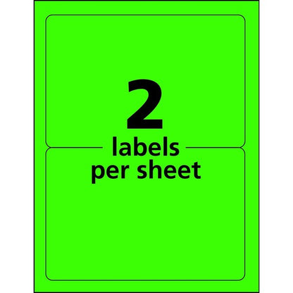 Neon Shipping Labels, Laser, 5-1/2", PK200