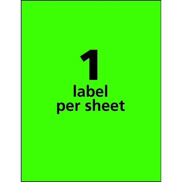 Neon Shipping Labels, Laser, 8-1/2", PK100