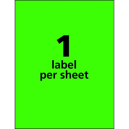 Neon Shipping Labels, Laser, 8-1/2", PK100