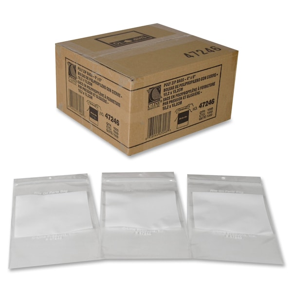4" x 6" Reclosable Write-On Bags, PK 1000