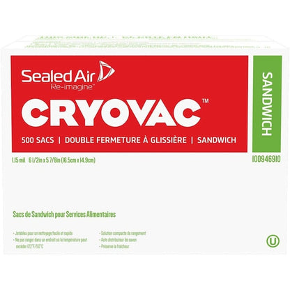 Cryovac Reseal, Sndwch Bags, 1.15Mil, 500CT
