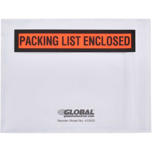 Packing List Envelopes W/Print, 4-1/2L x 5-1/2W, Orange, 1000PK