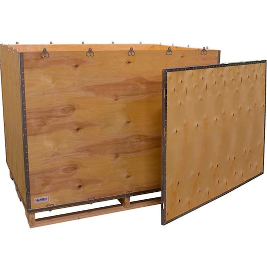 6 Panel Shipping Crate w/ Lid & Pallet, 57-1/4L x 41-1/4W x 40-1/2H