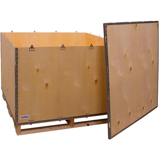 6 Panel Shipping Crate w/ Lid & Pallet, 47-1/4L x 44-1/4W x 29-1/2H