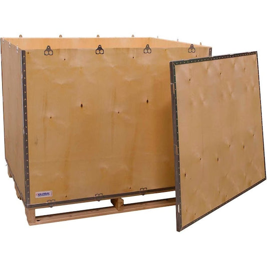 6 Panel Shipping Crate w/ Lid & Pallet, 47-1/4L x 39-1/4W x 36-1/2H