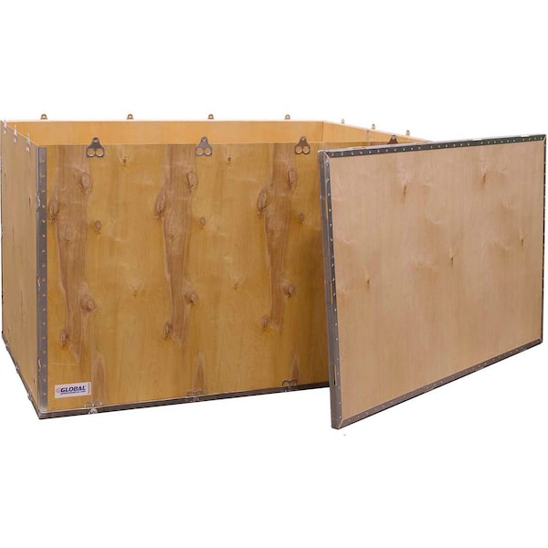 4 Panel Hinged Shipping Crate w/ Lid, 47-5/16L x 29-1/4W x 29-1/2H