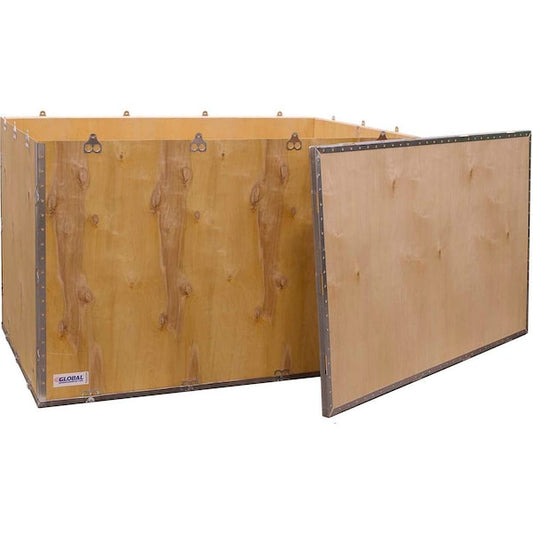 4 Panel Hinged Shipping Crate w/ Lid, 47-5/16L x 29-1/4W x 29-1/2H