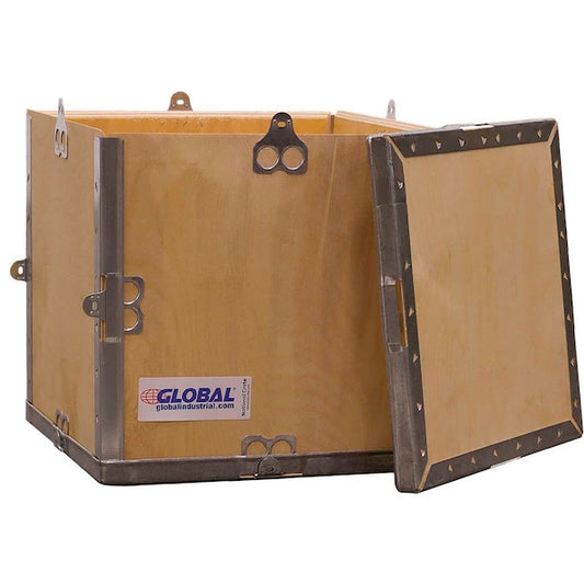 4 Panel Hinged Shipping Crate w/ Lid, 11-1/4L x 11-1/4W x 11-1/2H